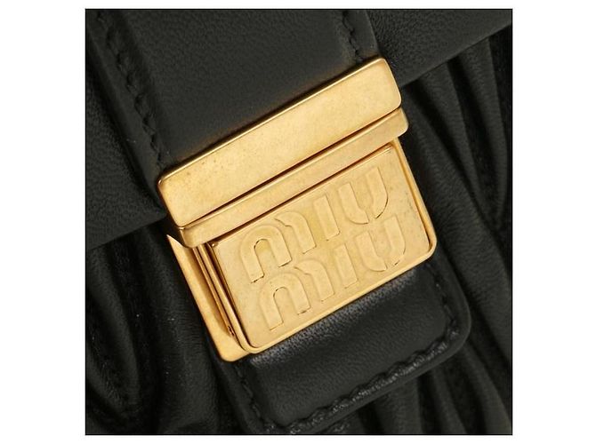 Miu Miu Borsa MATERASSE in pelle Nappa stamp: OOO Nero - vista 6