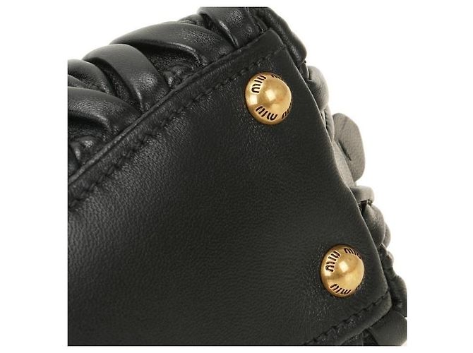 Miu Miu Borsa MATERASSE in pelle Nappa stamp: OOO Nero - vista 7