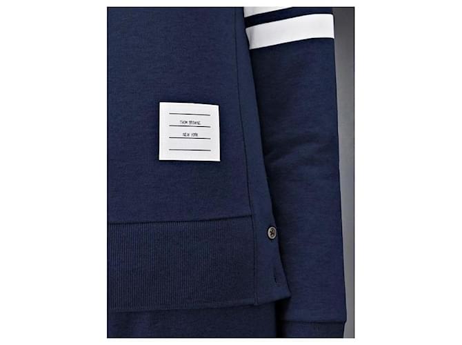 Thom Browne Sweatshirt em jersey loopback Stripe RWB Tab Preto - vista 2