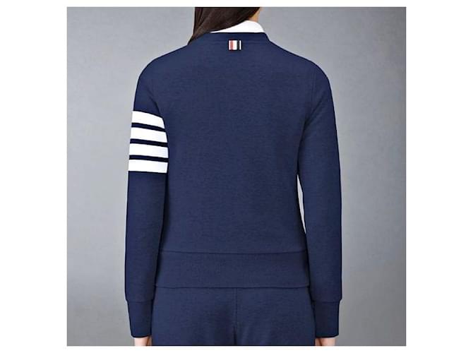 Thom Browne Sweatshirt em jersey loopback Stripe RWB Tab Preto - vista 3