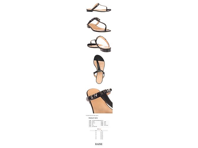 Givenchy Flache Sandalen mit Metall-Logo Schwarz Orange - Ansicht 2