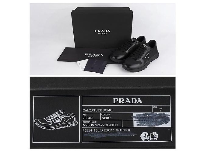 Prada Sneaker Frac in nylon Nero - vista 5