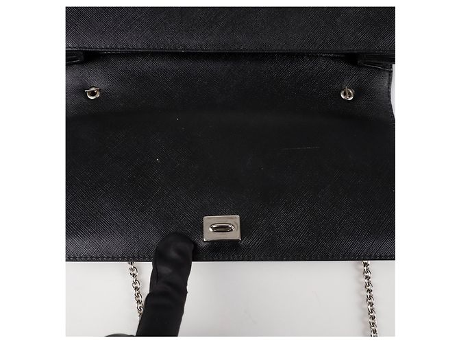 Salvatore Ferragamo Borsa a tracolla e spalla con catena Nero - vista 11