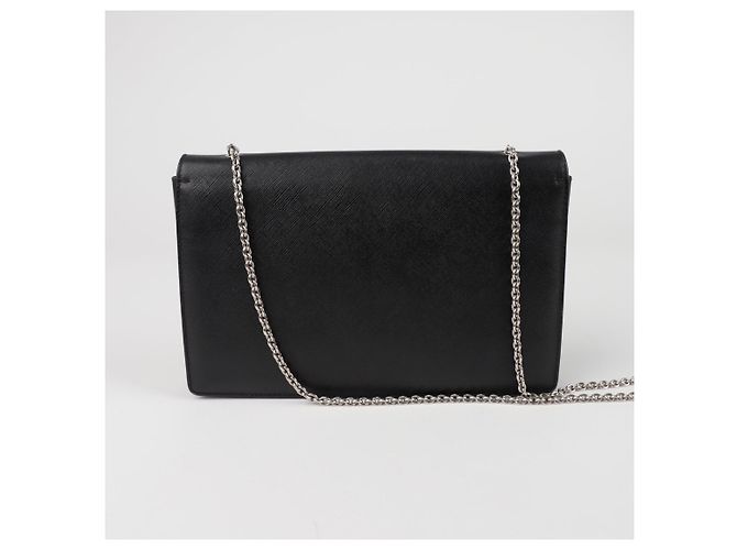 Salvatore Ferragamo Borsa a tracolla e spalla con catena Nero - vista 4