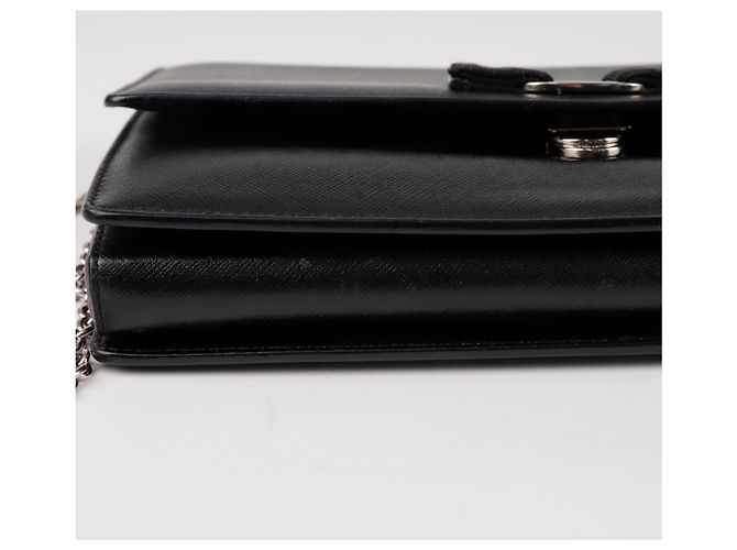 Salvatore Ferragamo Borsa a tracolla e spalla con catena Nero - vista 9