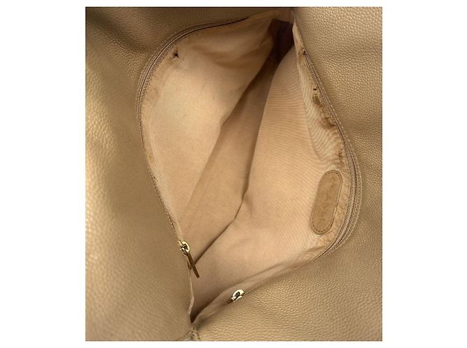 Chanel Borsa a tracolla CC in pelle caviar beige Marrone - vista 10