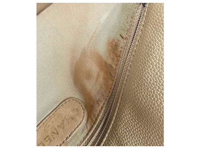 Chanel Borsa a tracolla CC in pelle caviar beige Marrone - vista 6