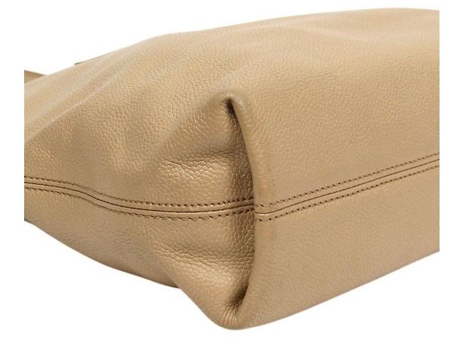 Chanel Borsa a tracolla CC in pelle caviar beige Marrone - vista 7