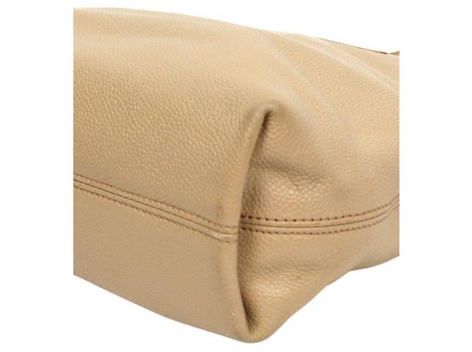 Chanel Borsa a tracolla CC in pelle caviar beige Marrone - vista 8