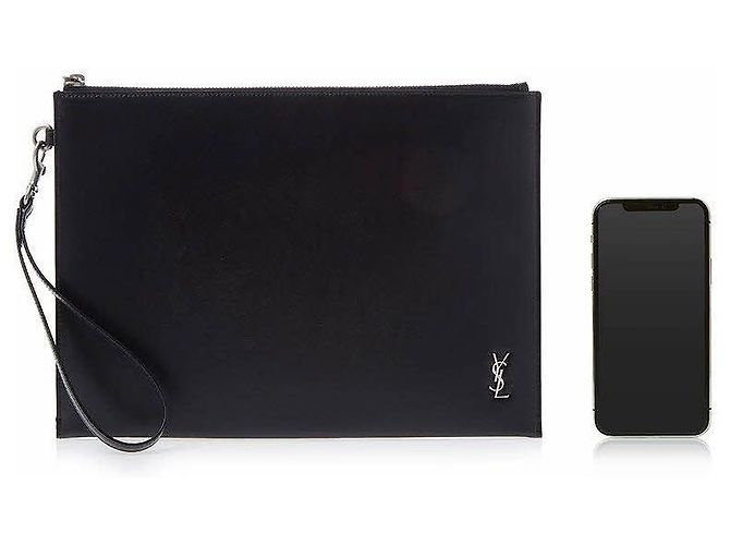 Saint Laurent Étui pour tablette Tiny Monogram Noir - vue 6