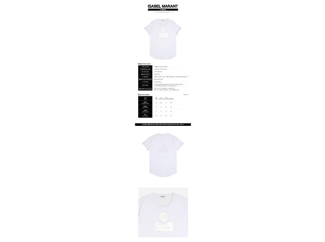 Isabel Marant Cold Leinen Logo T-Shirt Weiß Silber - Ansicht 2