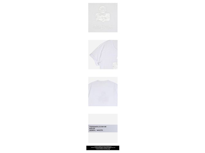 Isabel Marant Cold Leinen Logo T-Shirt Weiß Silber - Ansicht 3