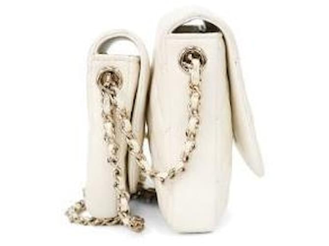 Chanel Borsa a tracolla bianca con patta e catena Bianco - vista 3