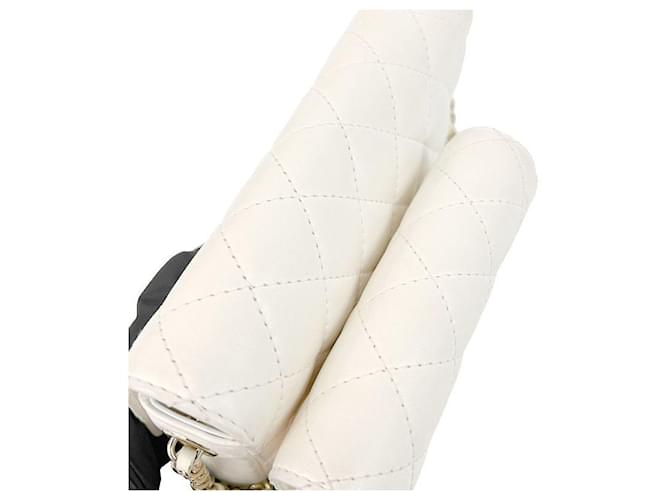 Chanel Borsa a tracolla bianca con patta e catena Bianco - vista 6