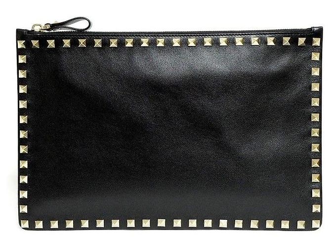 Clutch Rockstud Valentino Nera Metallo Nero - vista 3