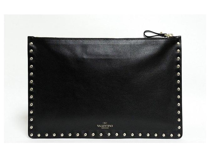 Clutch Rockstud Valentino Nera Metallo Nero - vista 4