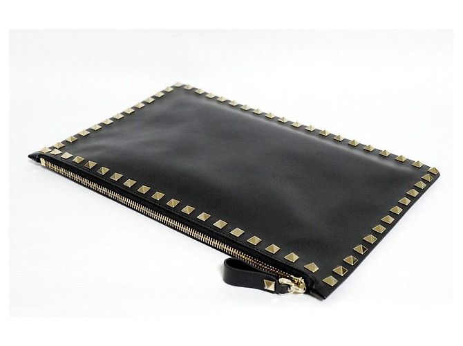 Clutch Rockstud Valentino Nera Metallo Nero - vista 7