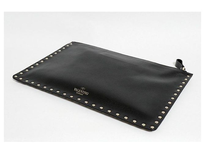 Clutch Rockstud Valentino Nera Metallo Nero - vista 8