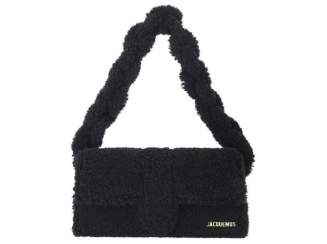 Jacquemus Bolsa de Ombro com Aba Bambino em Shearling Vermelho - vista 3