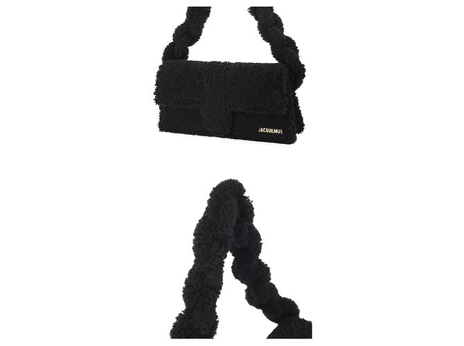 Jacquemus Bolsa de Ombro com Aba Bambino em Shearling Vermelho - vista 7