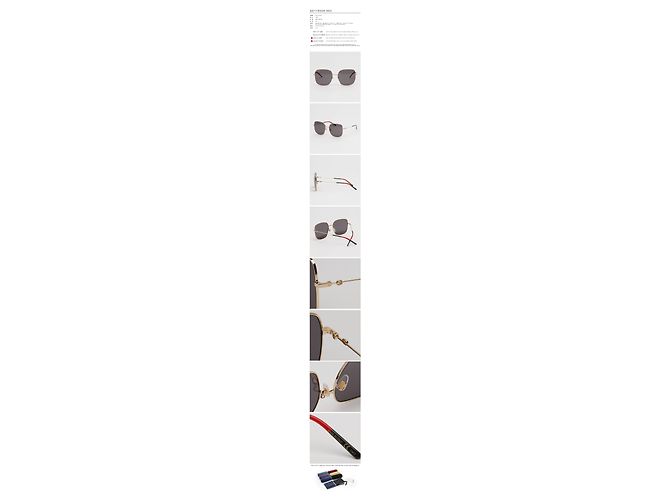 Gucci Gafas de sol Large Square Metal Asian Fit Castaño - vista 3