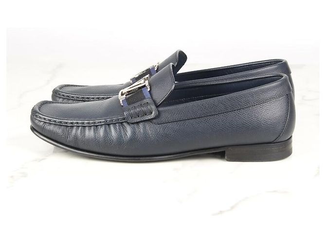 Mocassini Louis Vuitton in pelle blu - vista 5