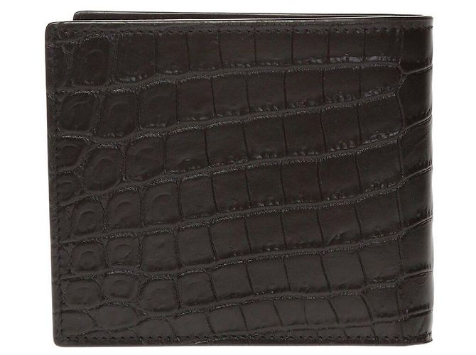 Saint Laurent Gold Logo Bi-Fold Wallet Black - view 5