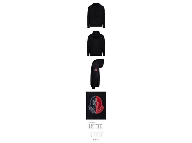 Moncler Felpa con cappuccio e zip in pile Genius Big Logo Multicolore - vista 2