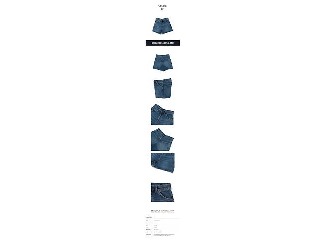 Chloé High Rise Denim Shorts Blau - Ansicht 2