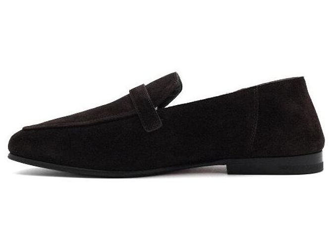 Hermès Mocassini Slip-On Giovanni in camoscio con logo argento Nero - vista 4
