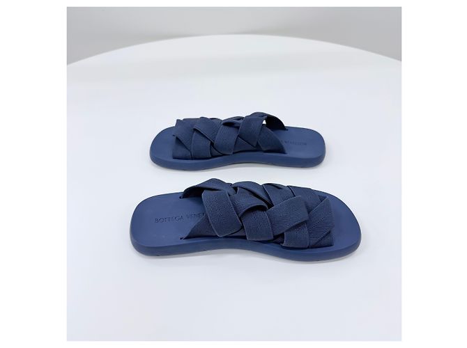 Bottega Veneta Sandalo Slipper Intrecciato Navy Blu - vista 4