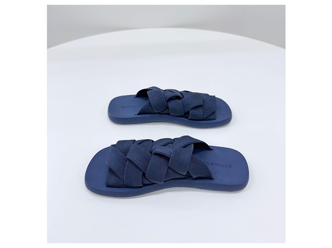Bottega Veneta Sandalo Slipper Intrecciato Navy Blu - vista 5