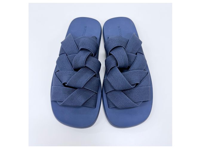 Bottega Veneta Sandalo Slipper Intrecciato Navy Blu - vista 6