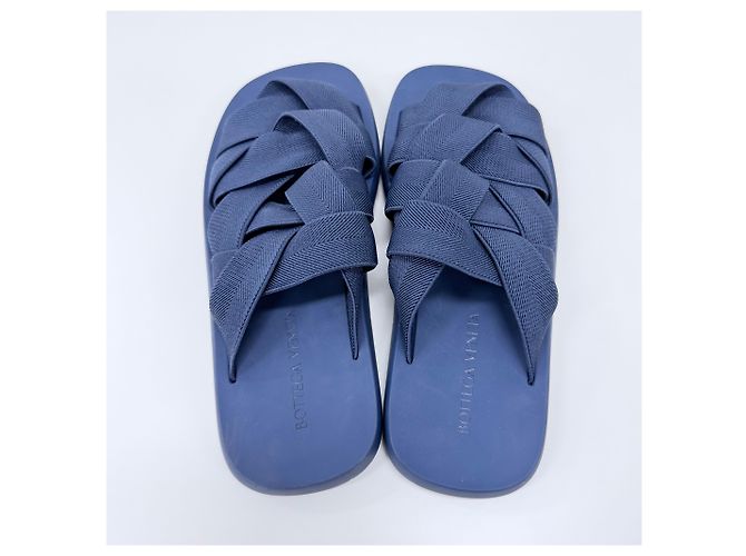 Bottega Veneta Sandalo Slipper Intrecciato Navy Blu - vista 7