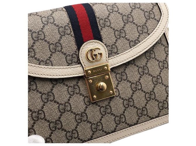 Gucci Borsa Ophidia GG Supreme Small Top Handle Marrone - vista 11