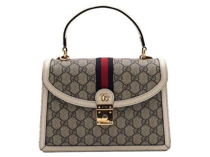 Gucci Borsa Ophidia GG Supreme Small Top Handle Marrone - vista 2