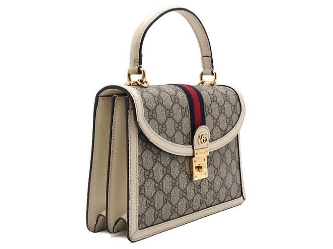 Gucci Borsa Ophidia GG Supreme Small Top Handle Marrone - vista 4