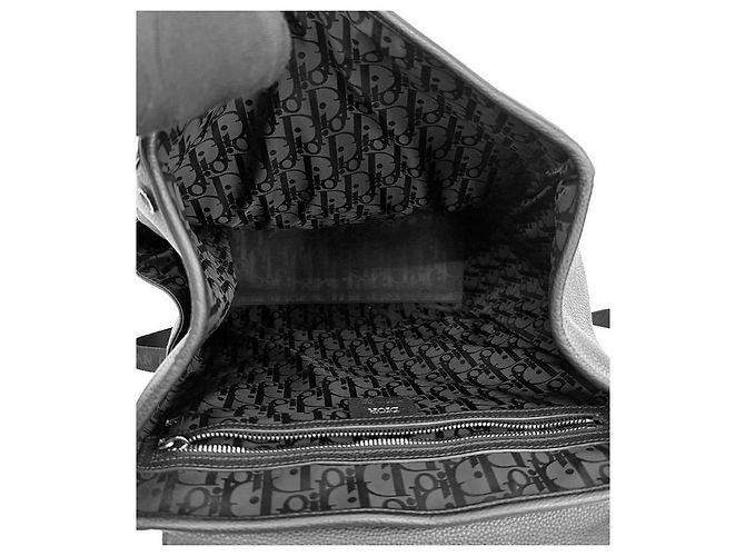 Dior Black Leather Saddle Backpack - vue 7