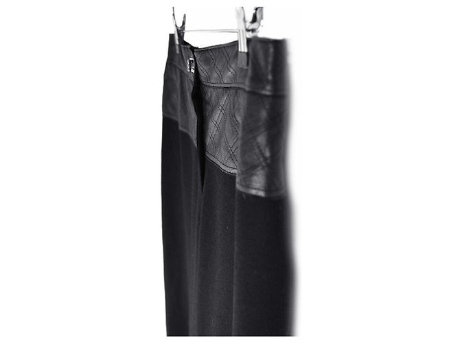 Chanel Pantalones mix de cuero acolchado - vista 2