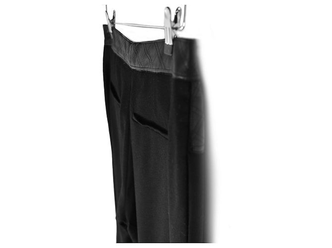 Chanel Pantalones mix de cuero acolchado - vista 4