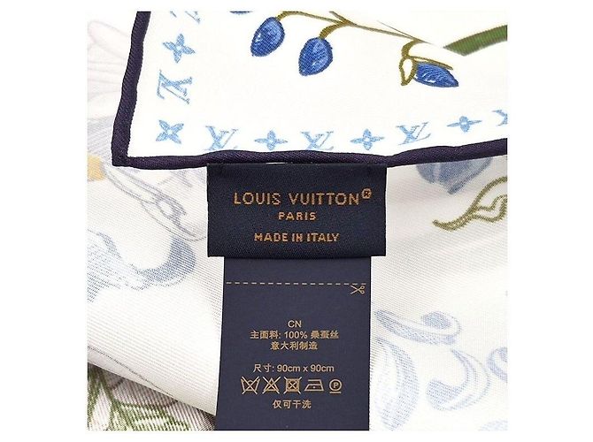 Louis Vuitton Foulard Quadrato Fontaine Parfum Blu - vista 5