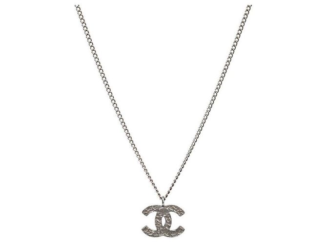 Chanel CC Silberkette Elfenbein Weiß - Ansicht 2
