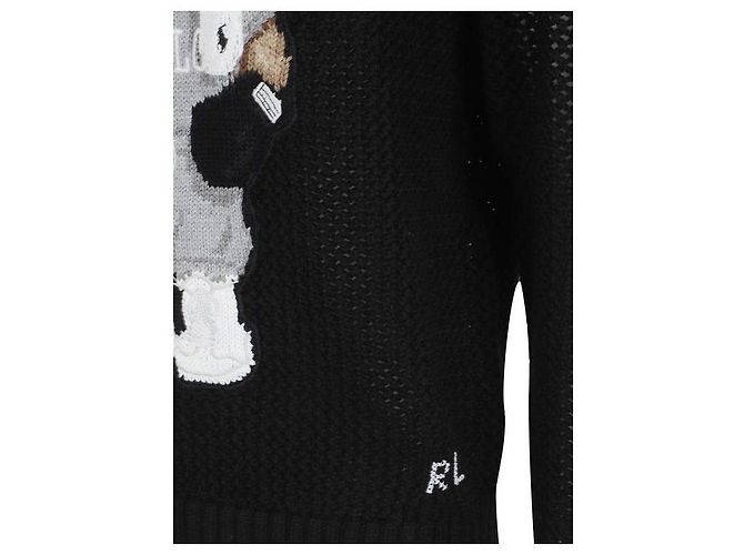 Ralph Lauren Baumwollpullover mit Rundhalsausschnitt und Polo Bear Schwarz - Ansicht 5