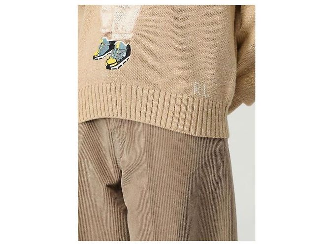 Ralph Lauren Jersey de cuello redondo de algodón Bear Castaño - vista 6