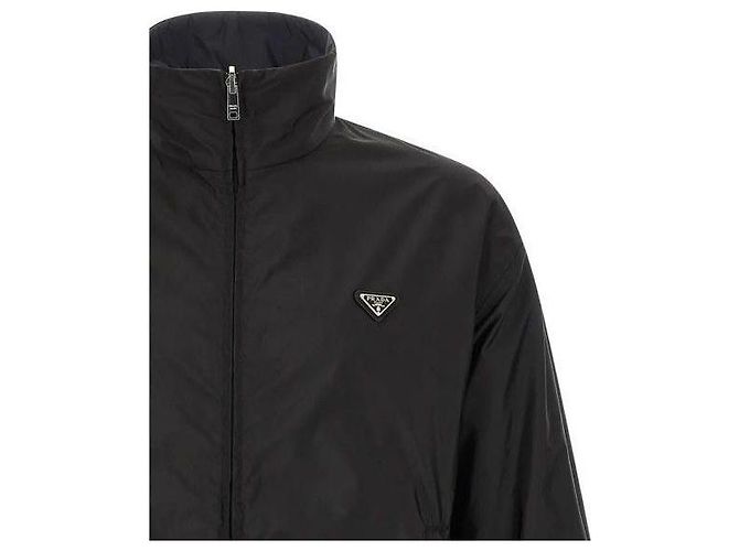 Prada Reversible Nylon Zip-Up Jacket Blue - view 6