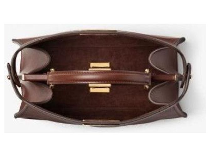 Fendi Borsa Peekaboo See Mini Bag Marrone - vista 6