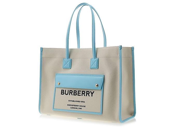 Burberry Freya Tote Medium aus zweifarbiger Leinwand LL MD FREYA TOTE Mehrfarben - Ansicht 2