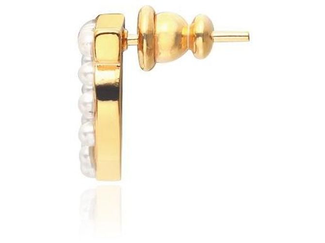 Salvatore Ferragamo Gancini Crystal Pearl Ohrringe - Ansicht 4