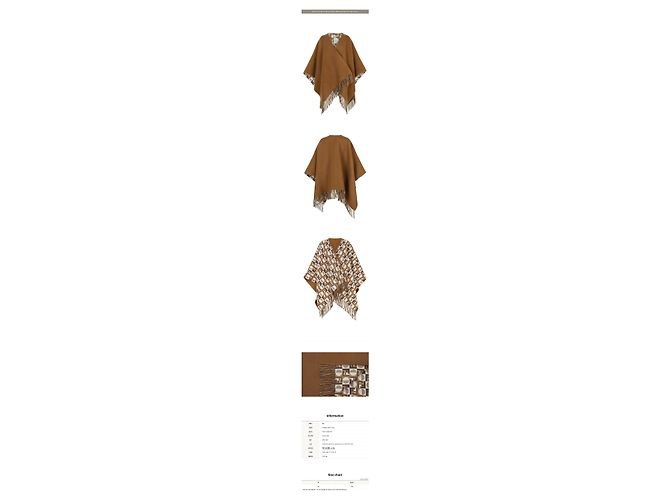 Fendi Poncho Capa Reversible de Lana y Cachemira Multi Deco Camel AYKT Castaño - vista 2