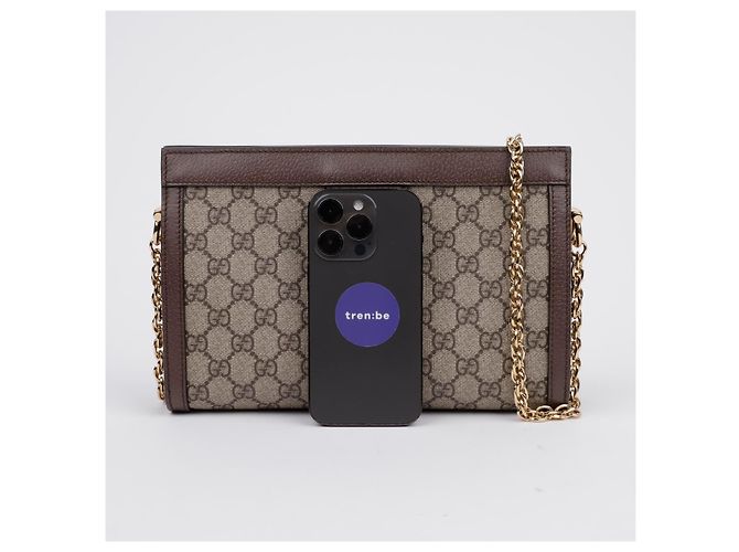 Gucci Bolsa de Ombro Small Ophidia GG Castanho Marrom - vista 11